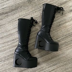 Mint Condition Killstar Dawn Wedge Boots - US7 / Black